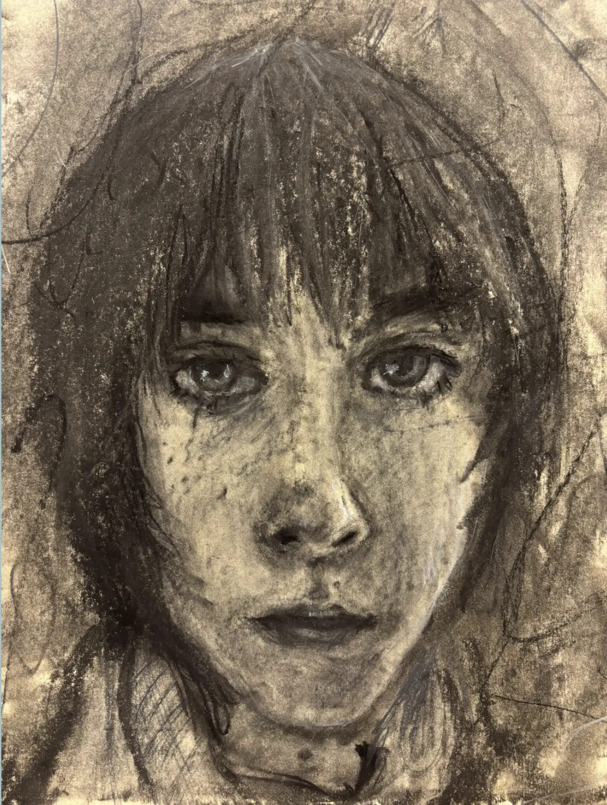 charcoal portrait drawing